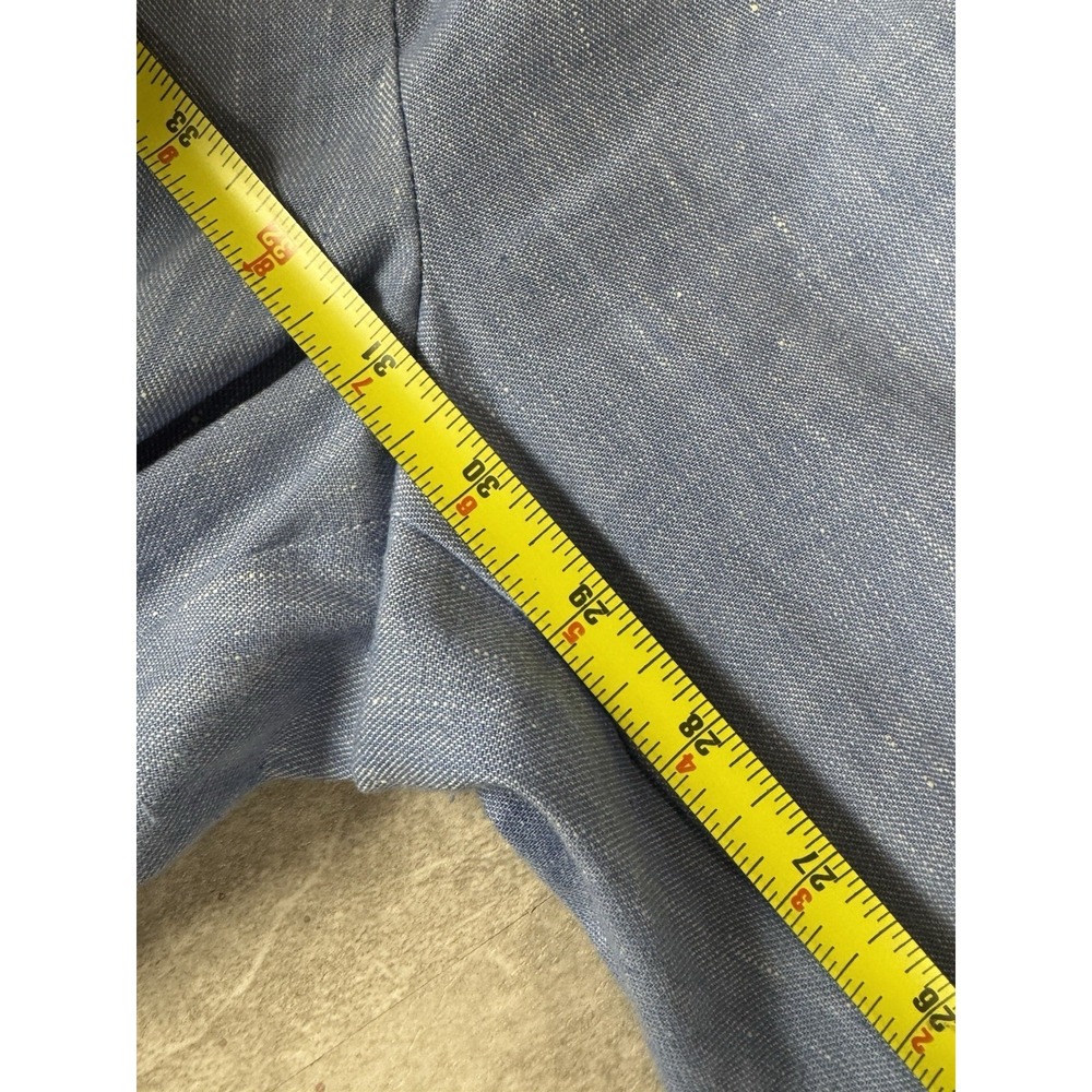 Ann Taylor Linen Trouser Pants 8 N B Blue Wide Leg Coastal Resort - Picture 9 of 10